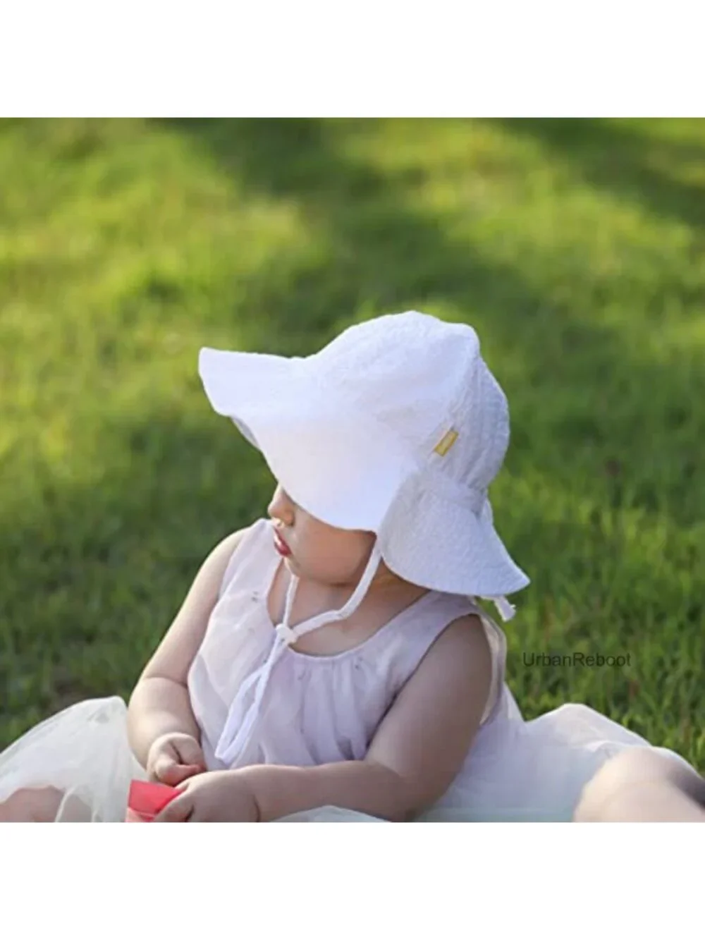 Baby Toddler Wide Brim Sun Hat UPF 50+ Bucket Cap Adjustable Seersucker
